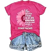Tewmeu Breast Cancer Shirts for Women Pink Ribbon Breast Cancer Support Tshirts Cancer Awareness Tee Tops