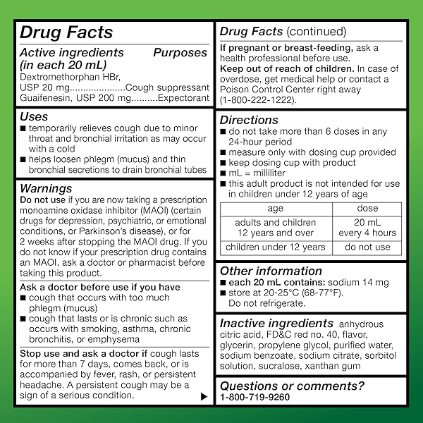 AMAZON BASIC CARE TUSSIN COUGH PLUS CHEST CONGESTION DM SYRUP, NON-DROWSY EXPECTORANT, MUCUS RELIEF, RASPBERRY FLAVOR, 8 FL OZ (PACK OF 1)
