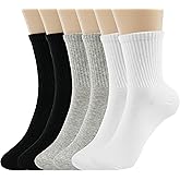 BomKinta Women Casual Calf Socks - Cute Cotton Crew Socks - Soft Above Ankle Sock Gifts 6 Pairs Size 5-10
