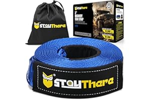 StayThere 3"×20' Tow Strap Heavy Duty with 30,000 lb Capacity-Emergency Towing Rope for Recovery Vechiles-Storage Bag…