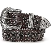 JASGOOD Rhinestone Belt for Women Men Bling Studded Western Cowboy Cowgirl Belts for Jeans