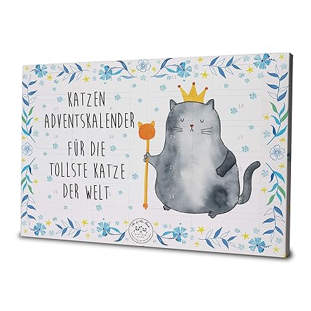 Mr. & Mrs. Panda Kalender, Weihnachten, Katzen Adventskalender Katzen König Weihnachtszeit mit Spruch - Farbe