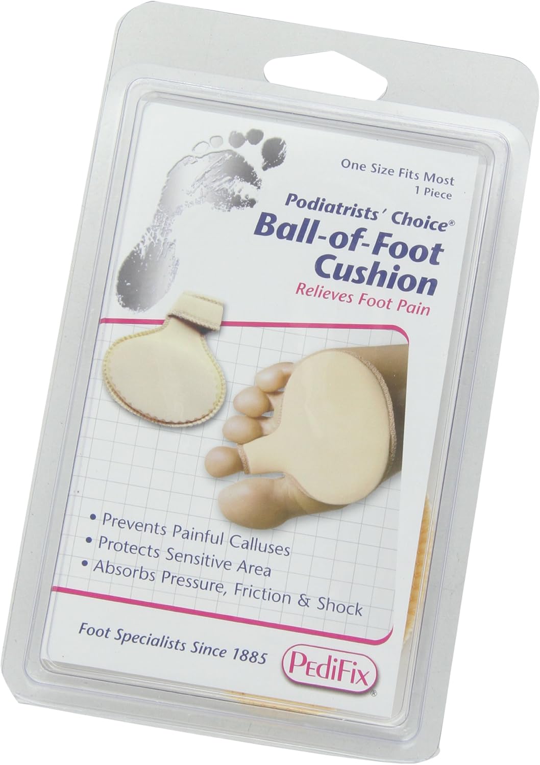 PediFix Deluxe Nylon-Covered Metatarsal Cushion -P88, Single: Health & Personal Care