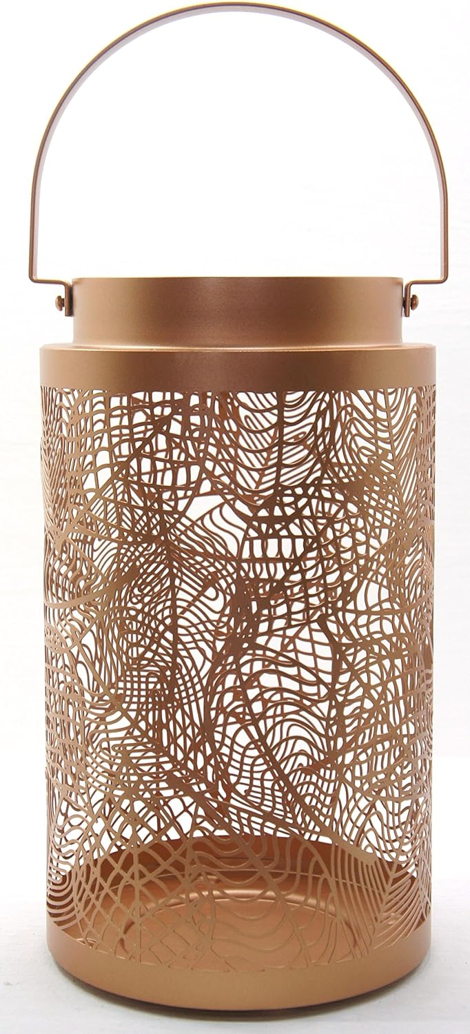 Official Yankee Candle Large Falling Leaves Striking Brushed Gold Metal