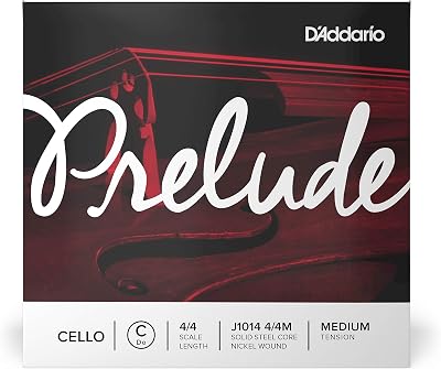 D'Addario J1014 Prelude 4/4M Cello String 4/4 Scale Medium Tension C String