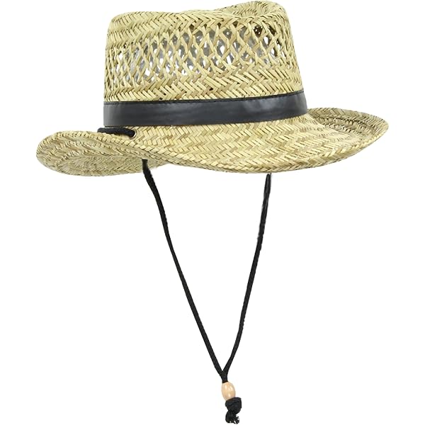 Kenny K Straw Sun Hat – Wide Brim – Chin Cord – Nautical Print Underbrim – XL Kenny K Shanghai Straw Under Brim Print Lifeguard Sun Hat  main image 3