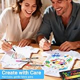 APOGO 24 Fabric Pens & 7 Stencils - Permanent Textile Markers Set view 4