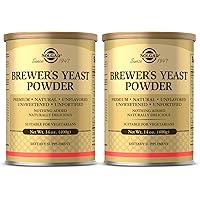 Solgar Brewer's Yeast Powder, 14 oz - 2 Pack - Rich Source of Amino Acids, B-Complex Vitamins, Minerals, & Protein - Natural,