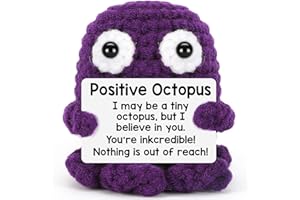 BDAYPTION Mini Octopus Easter Basket Essentials Stuffers for Teens Easter Egg Fillers Gift for Kids Positive Crochet Animal Emotional Cheer Up Support Mental Health Handmade Friend Sister Daughter Birthday Gift