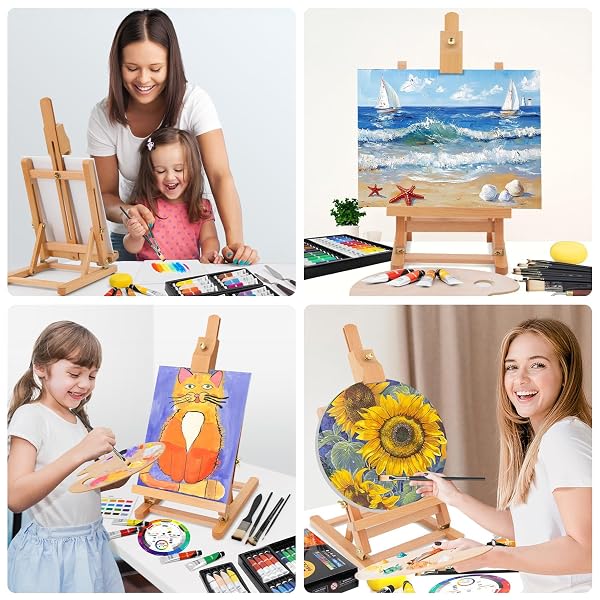ARTALLY ACRYLIC PAINT SET FOR ADULTS & KIDS, 69 PCS CANVAS PAINTING KITS, 32 COLORS ACRYLIC PAINT (22ML),TABLE EASEL,BRUSHES,CANVAS, ART PAINTING SUPPLIES KIT FOR STUDENTS,ARTISTS,BEGINNERS