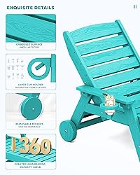 SERWALL Patio Chaise Lounge Chair, 5 Positions