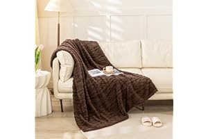 YUSOKI Sherpa Throw Blanket(Without Pillows)-3D Stylish Design Super Soft Cozy Blanket Thick Plush Fluffy Blankets for Teen Girls Women Couch Bed Sofa Chair Men Boys Gift(Brown,50"x65")