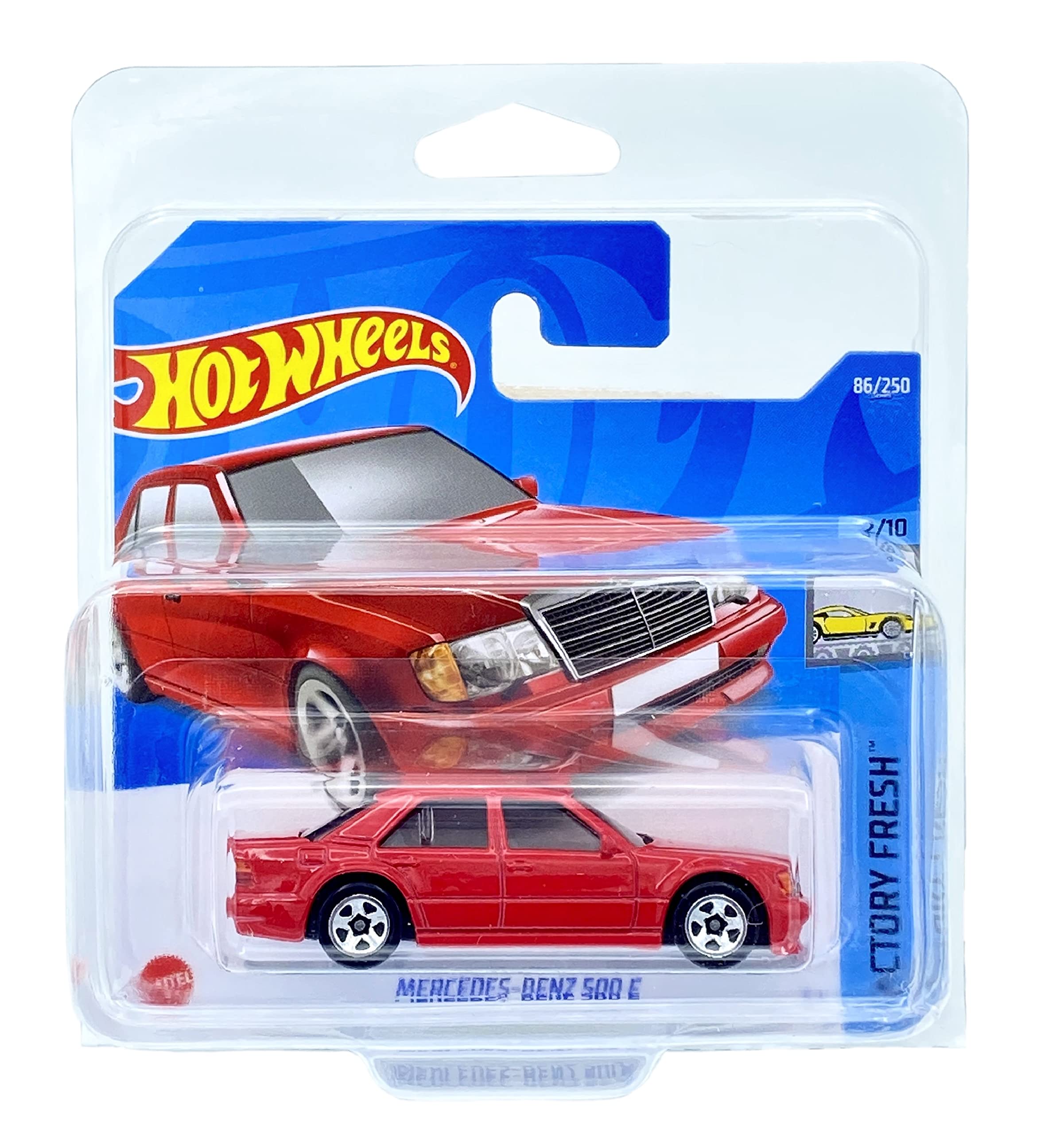 Hot Wheels Mercedes-Benz 500 E (Red) 2/10 Factory Fresh 2022 - 86/250 (Short Card) *** COMES IN A KLAS CAR KEEPER PROTECTIVE COLLECTORS CASE *** HCT95