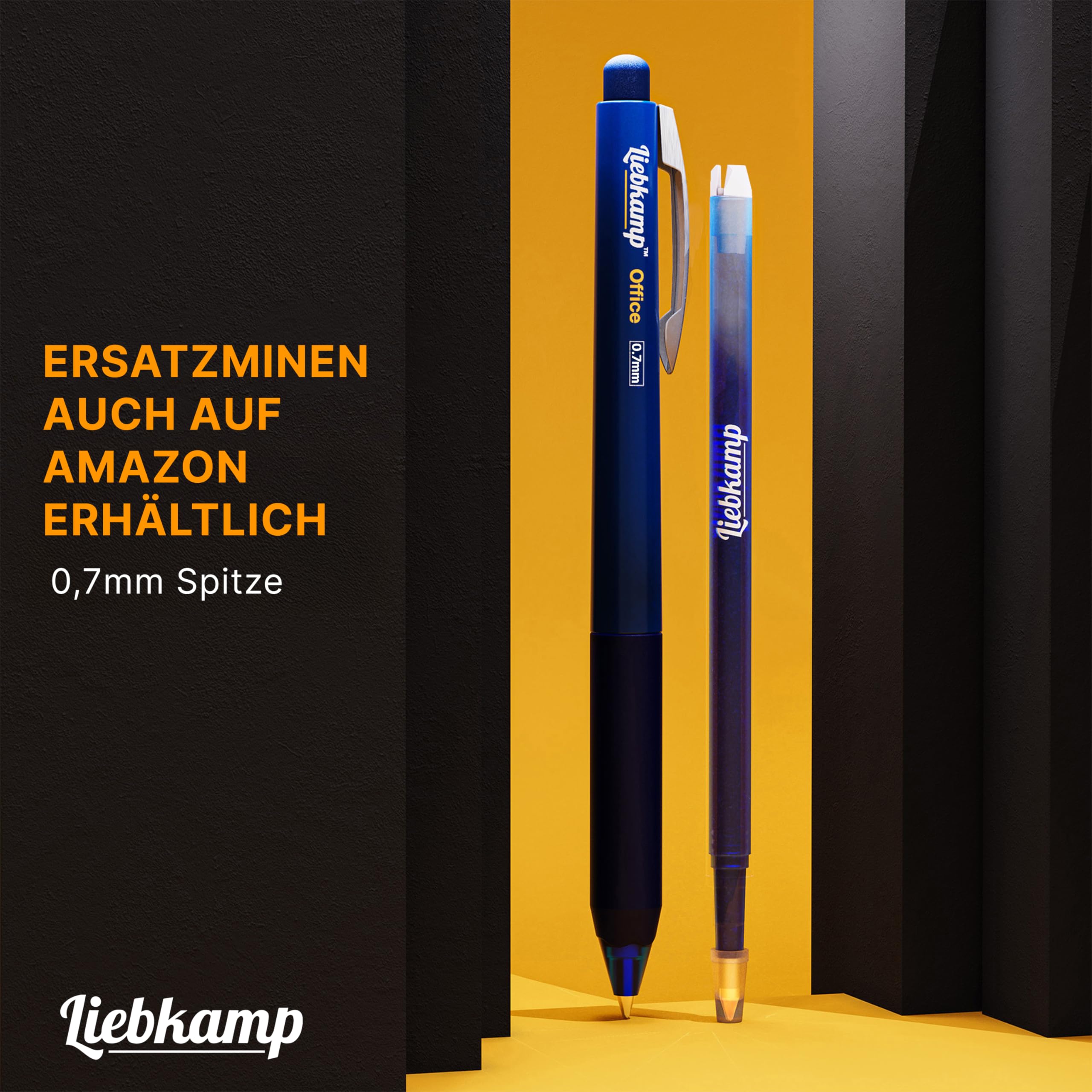 LIEBKAMP Office [4 Stk] radierbarer Kugelschreiber inkl. 0,7mm Mine | kratzt & schmiert nicht | Tintenroller radierbar | Radierstift | Gelstifte Radierbar | Erasable Pen | Gelschreiber Radierbar 5