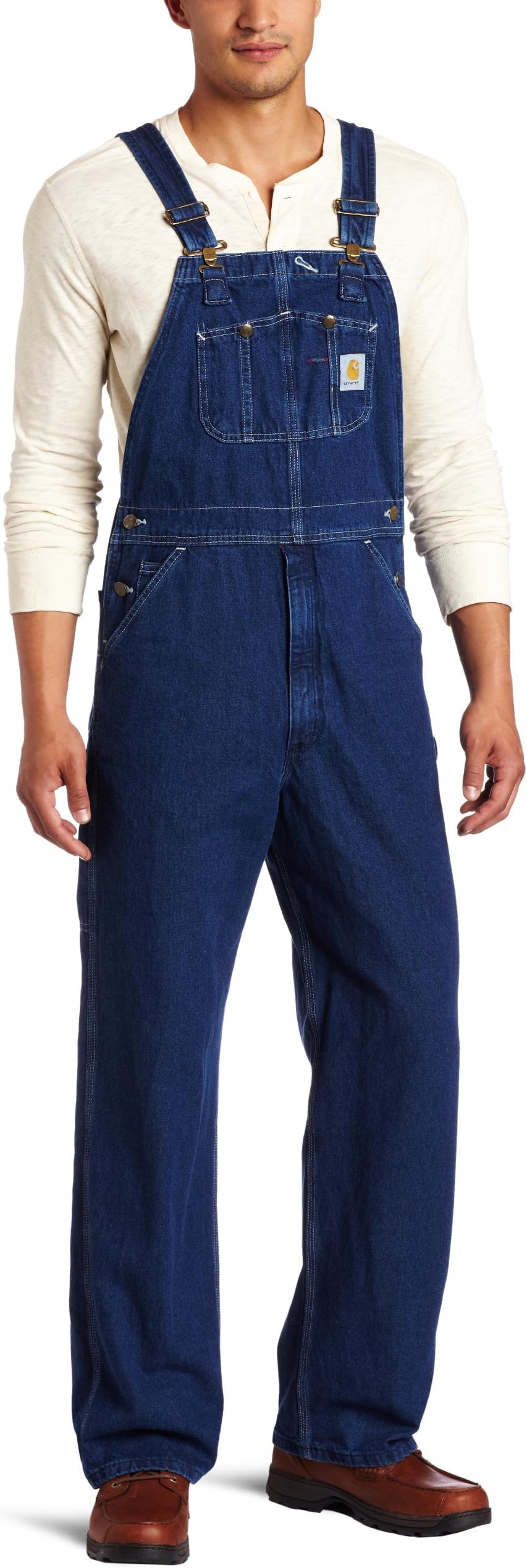 Carhartt .R07.DST.S410 Washed Denim Bib Overall, W34/L28, Dark stone