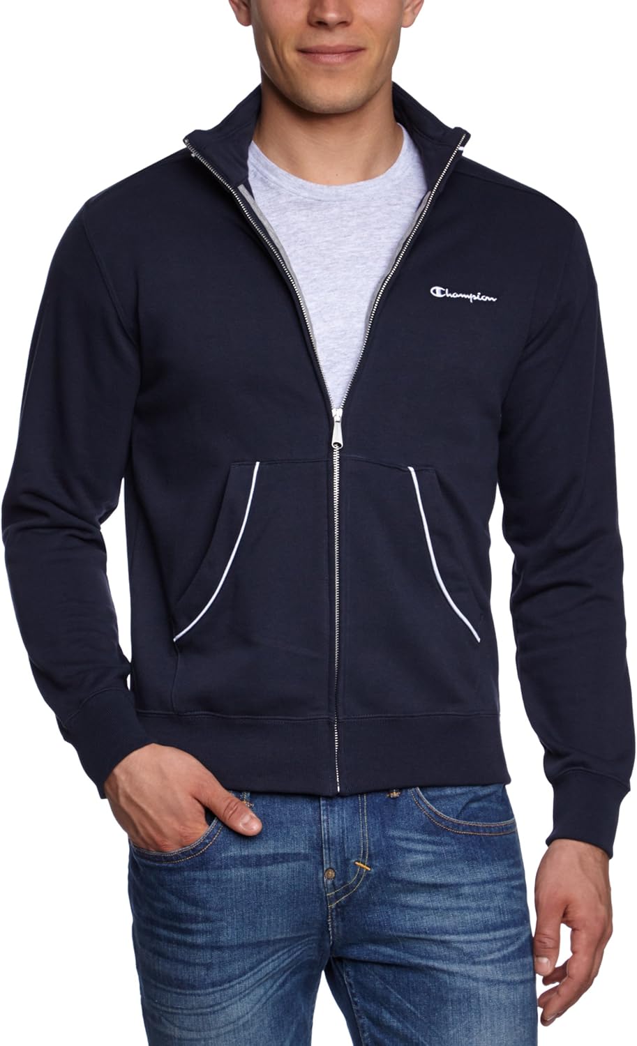 Champion Felpa Uomo Full Zip Blu New Navy Xxl Amazon It