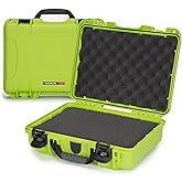 NANUK 910 Hard Case with Customizable Cubed Foam, IP67 Waterproof, Dustproof and Impact Resistant, 14.3” x 11.1” x 4.7”, Rugged Construction for Ultimate Protection, Made in Canada – Lime