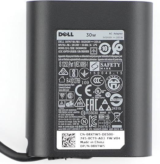 Amazon Com New Original Dell 30w Usb C Type C Ac Adapter Power Supply Charger For Dell Xps12 9250 Dell Latitude 7275 5175 Venue 8 5855 Computers Accessories
