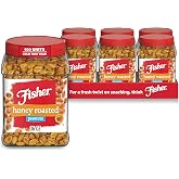 Fisher Snack Honey Roasted Peanuts, 36 Ounces (Pack of 6), Made with Real Honey, 100% Recyclable