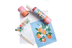 Pink Picasso Kits Mid Century Modern Paint by Number for Kids Ages 8-12 | DIY Beginners Kids Craft Kit Acrylic Paint Canvas Painting as Seen On Shark Tank | (Orange You Glad) 8x10-Paint Kit Set