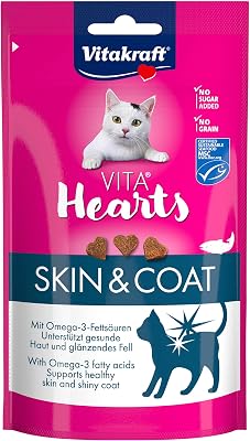 Vita Hearts, Piel y pelo, snack blando para gatos, para el pelo y la piel, con salmón (1x 40g)