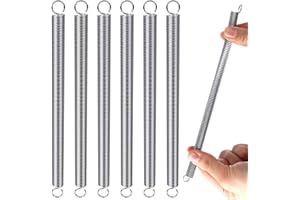 Gisafai 6 Pcs 3/8" x 6-1/2", 0.047" Extension Spring Steel Dual Hook Construction Tension Springs with Hook Ends for Machinery Repair Industrial Screen Door Spring