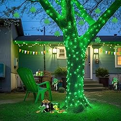 JMEXSUSS Green Christmas Lights Clear Wire, 66ft