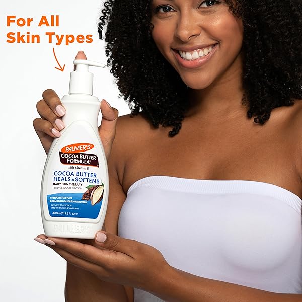 PALMER’S COCOA BUTTER FORMULA DAILY SKIN THERAPY COCOA BUTTER BODY LOTION FOR DRY SKIN, HAND & BODY MOISTURIZER, PUMP BOTTLE, 13.5 OZ (PACK OF 1)