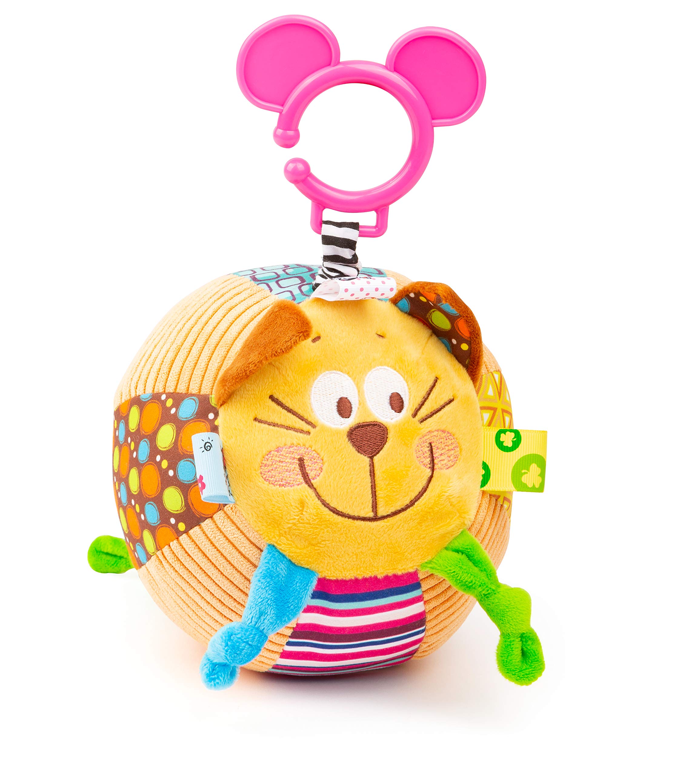 Small Foot 11424 Plush Ball Cat, Baby Ball Rattle, Infant's Toy