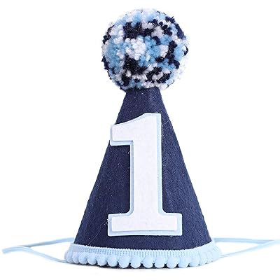 Buy Boy S First Birthday Hat And Banner Navy Blue Felt Small Party Hat High Chair Banner Boy S First Birthday Party Decoration Cake Smashing Studio Photo Props Blue Hat Online In Indonesia 1st Birthday Party Hat Boy