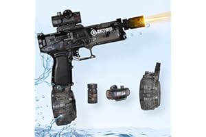 Naldoxyn Electric Water Gun for Kids Ages 8-12-Automatic Water Gun-Super Soaker with Automatic High Power,Beach Toys for Summer Outdoor Fun,Perfect Pool and Water Guns Play (Black)