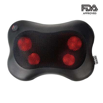 Naipo Shiatsu Massagekissen Nacken Massagegeräte Massage für Schulter Rücken mit 3D Massageköpfen und Infrarot Wärmefunktion 