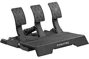Fanatec Sim Racing CSL Elite Pedals V2 – 3-Pedal Set (Clutch, Brake, Throttle), Dual-Stage Load Cell Brake System, Hall-Effect Sensors – PC, PS5, PS4