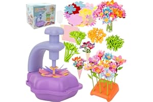 SOYUB Fabric Flower Bouquets Toys - Kids DIY Arts and Crafts Kit,Creative Birthday Gifts for Girls Ages 4 5 6 7 8+ Build Your Own Flowers,Preschool Education Activities & Entertainment Flower Toys (Purple)