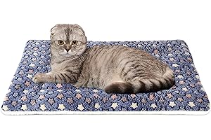 FJWYSANGU Pet Blanket Premium Fluffy Flannel Cushion Soft and Warm Mat for Dogs Cats(Star/Blue,Medium)
