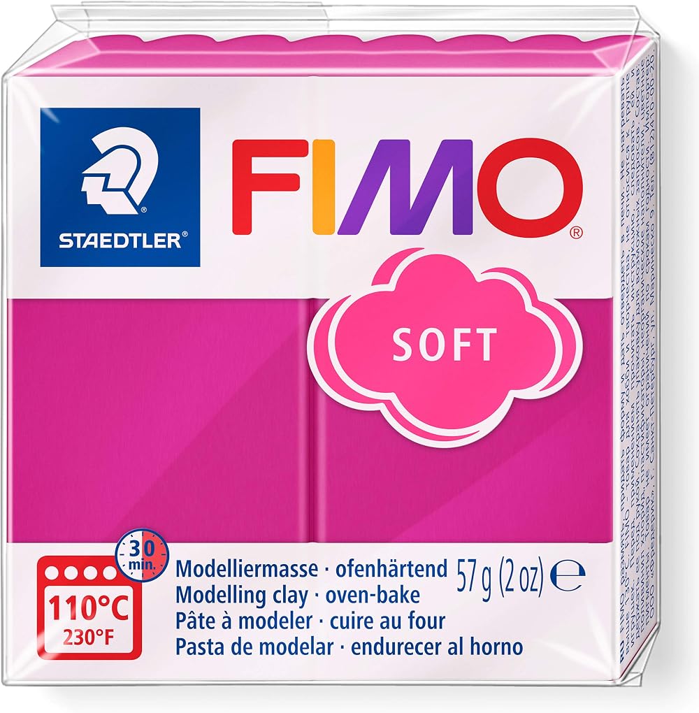 Staedtler 8020-22 FIMO Soft Oven-Hardening Polymer Modelling Clay Raspberry 57g