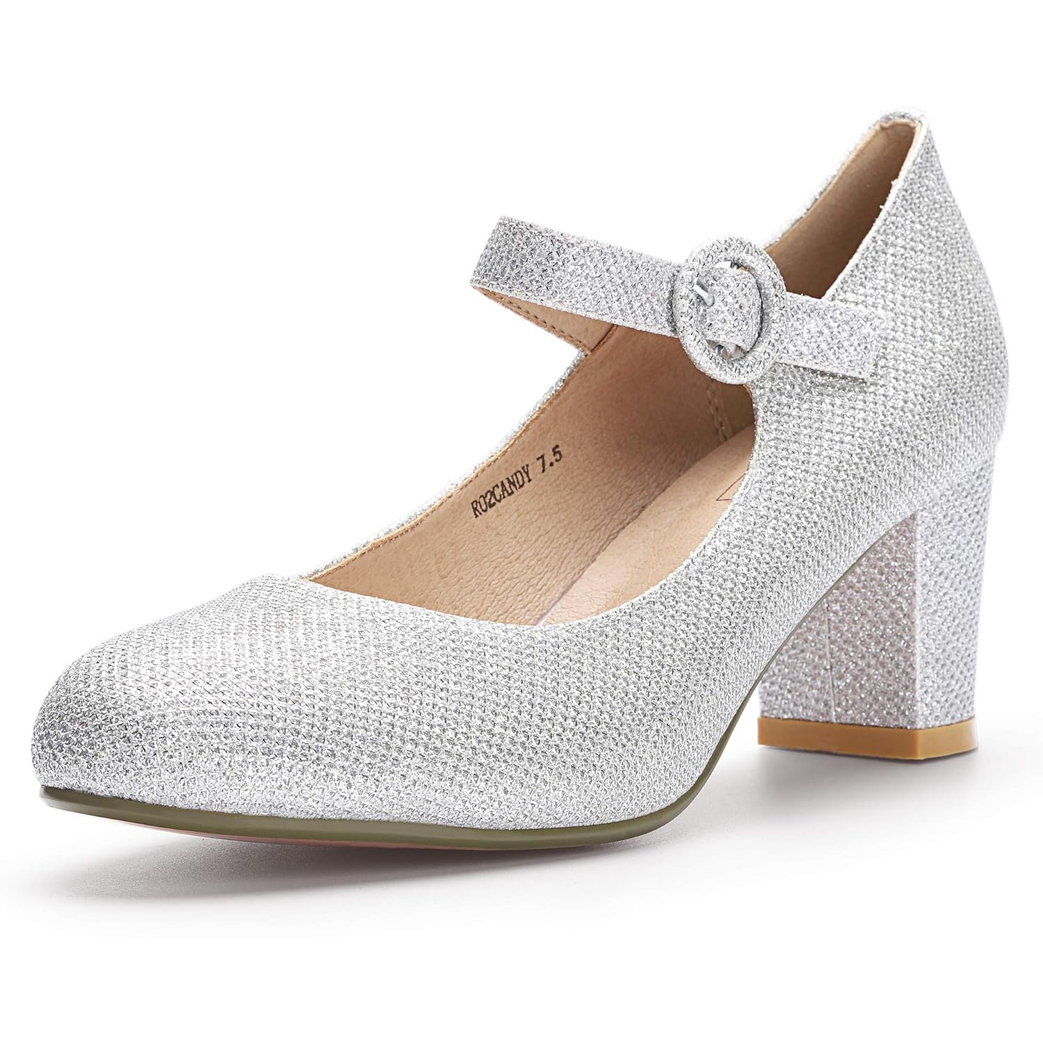 IDIFU Womens Candy Mary Jane Shoes Low Chunky Block Heels