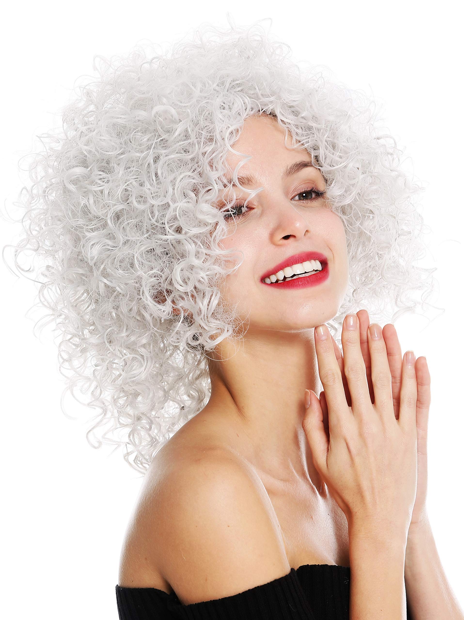 WIG ME UP - VK-11-1001A quality women's wig short voluminous frizzy curly curls wild whitish grey light grey