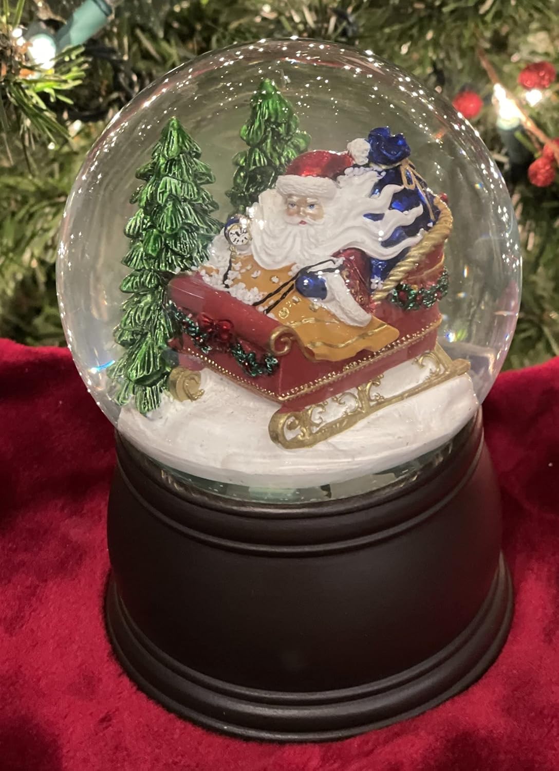Snow Globes - Old World Christmas Santa in Sleigh Snow Globe