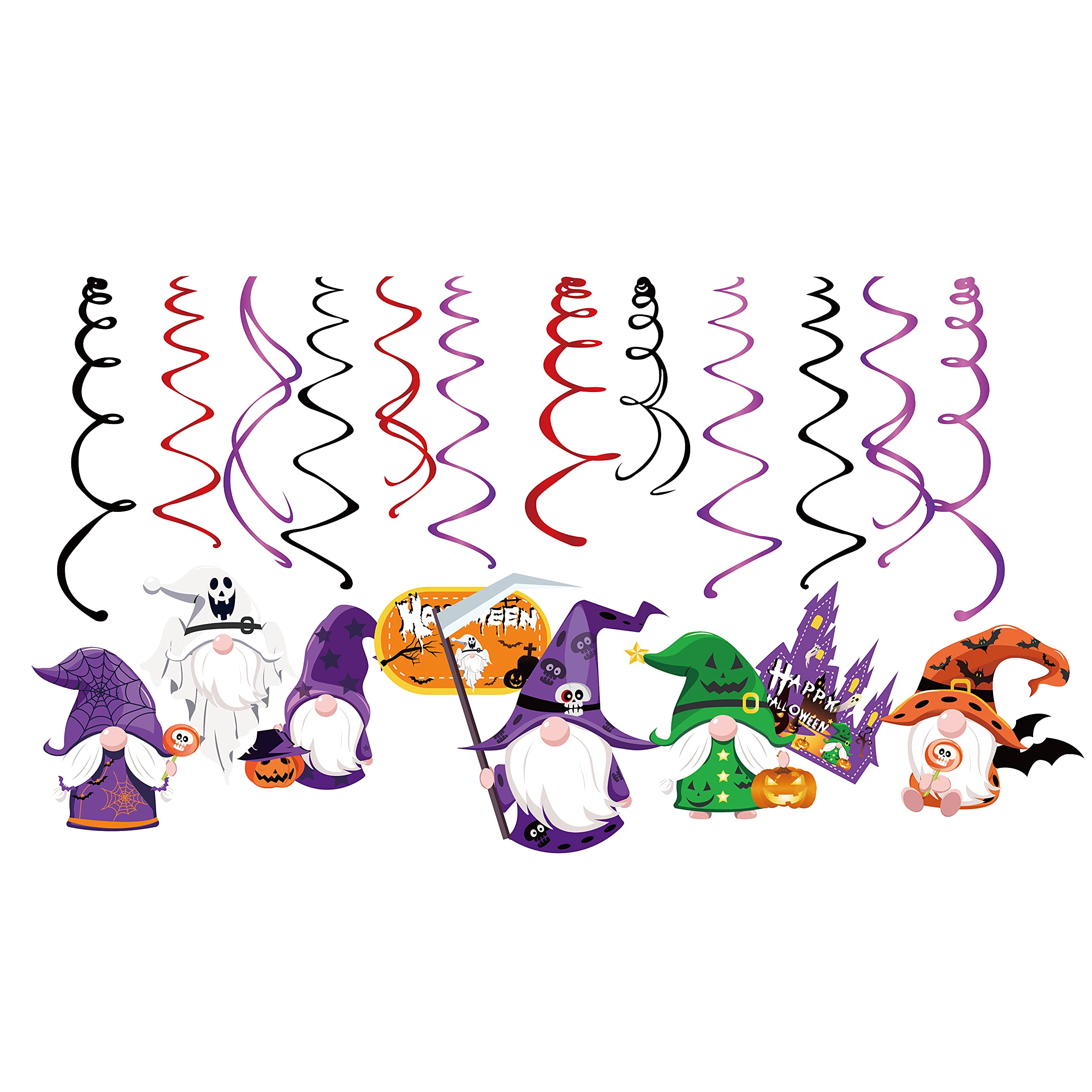 Photo 1 of 15Pcs Halloween Party Hanging Swirl Decorations Halloweens Witch Hat Theme Ceiling Whirl Hanging Decorations for Halloween Theme Birthday Party Decor