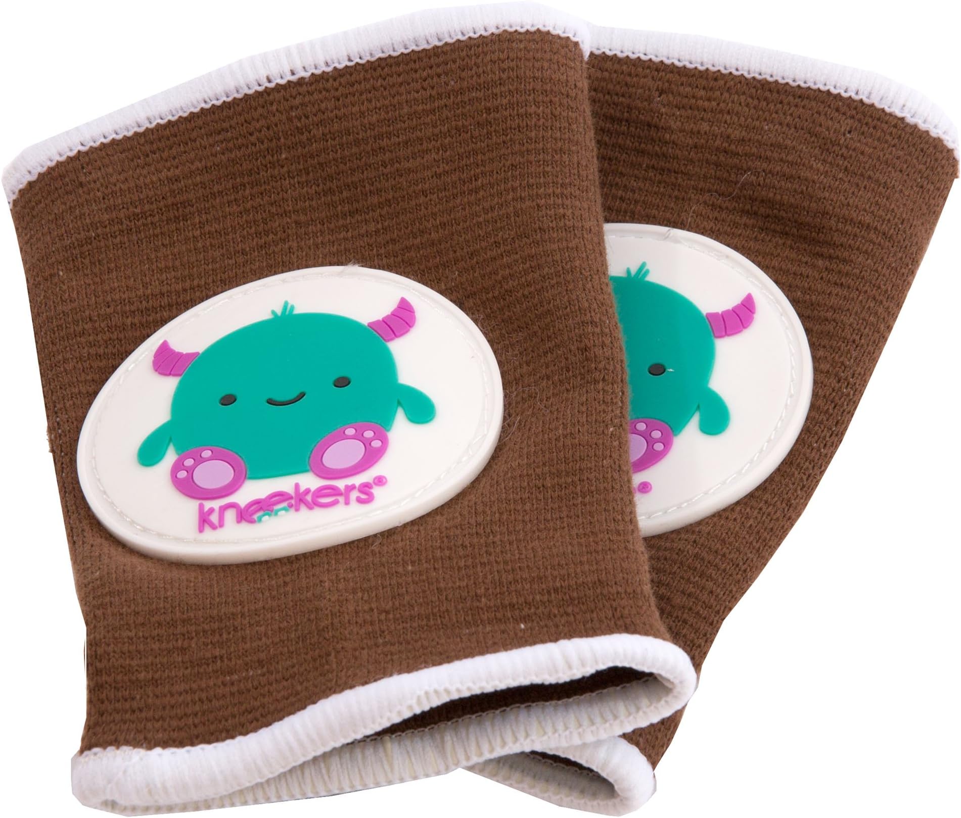 Ah Goo Baby Kneekers Baby Knee Pads for Crawling, Unisex, Little Monster Toffee Pattern, for Lean Legs
