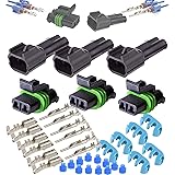 Delphi Metri-Pack 280 Series 2-Way Connector w/10-12 AWG Sealed Waterproof (3 Set)