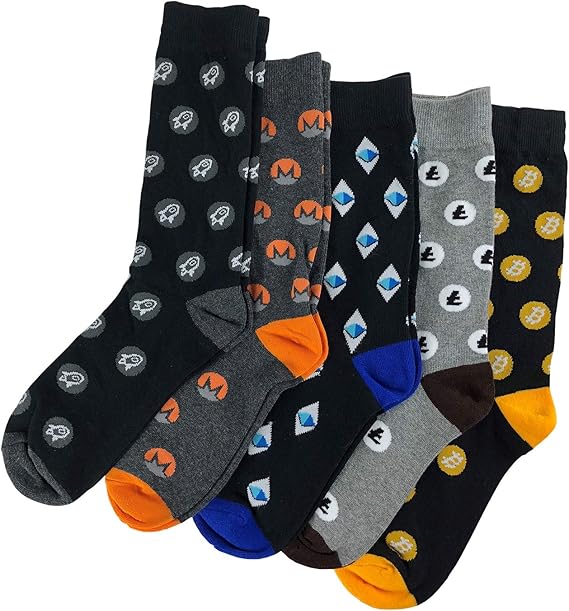 Crypto Socks - Bitcoin Ethereum Stellar Monero Litecoin