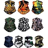 SATINIOR 10 Pieces Seamless Bandanas Face Mask magic scarf Neck Gaiter Breathable Bandana for for Music Festivals, Raves Outdoor Using (Color Set 1)