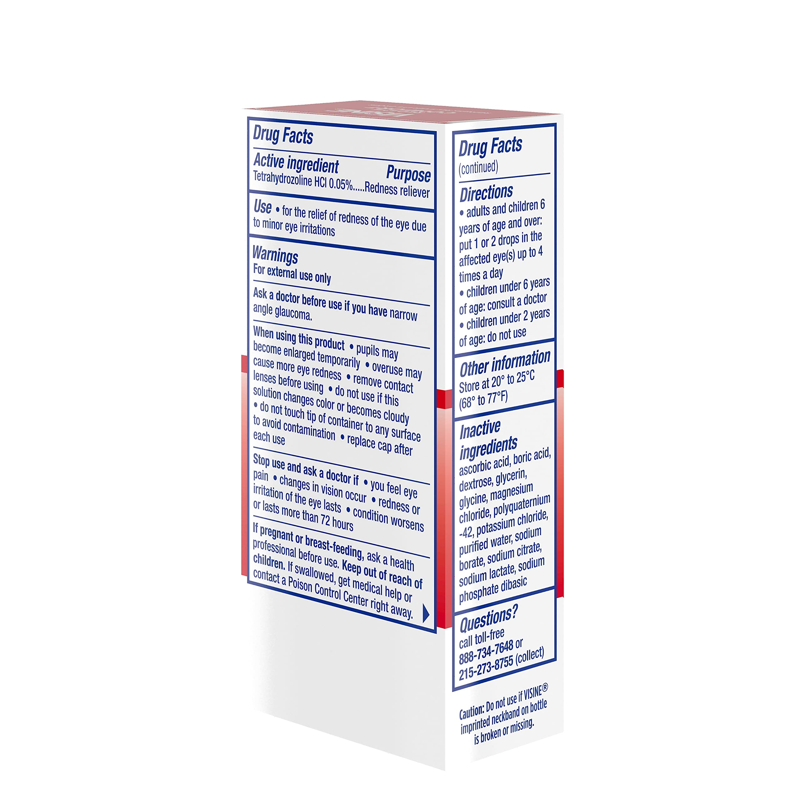 Visine Red Eye Comfort Redness Relief Eye Drops to Help Relieve Red Eyes Due to Minor Eye Irritations Fast, Tetrahydrozoline HCl, 0.5 fl. oz