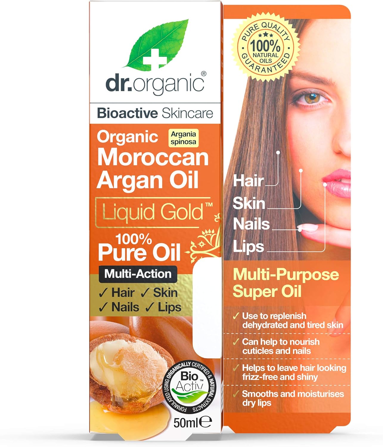 Dr Organic Moroccan Argan Oil 100% Pure Oil, Replenishing, for Hair Skin & Nails, Mens, Womens, Natural, Vegan, Cruelty-Free - Image 3