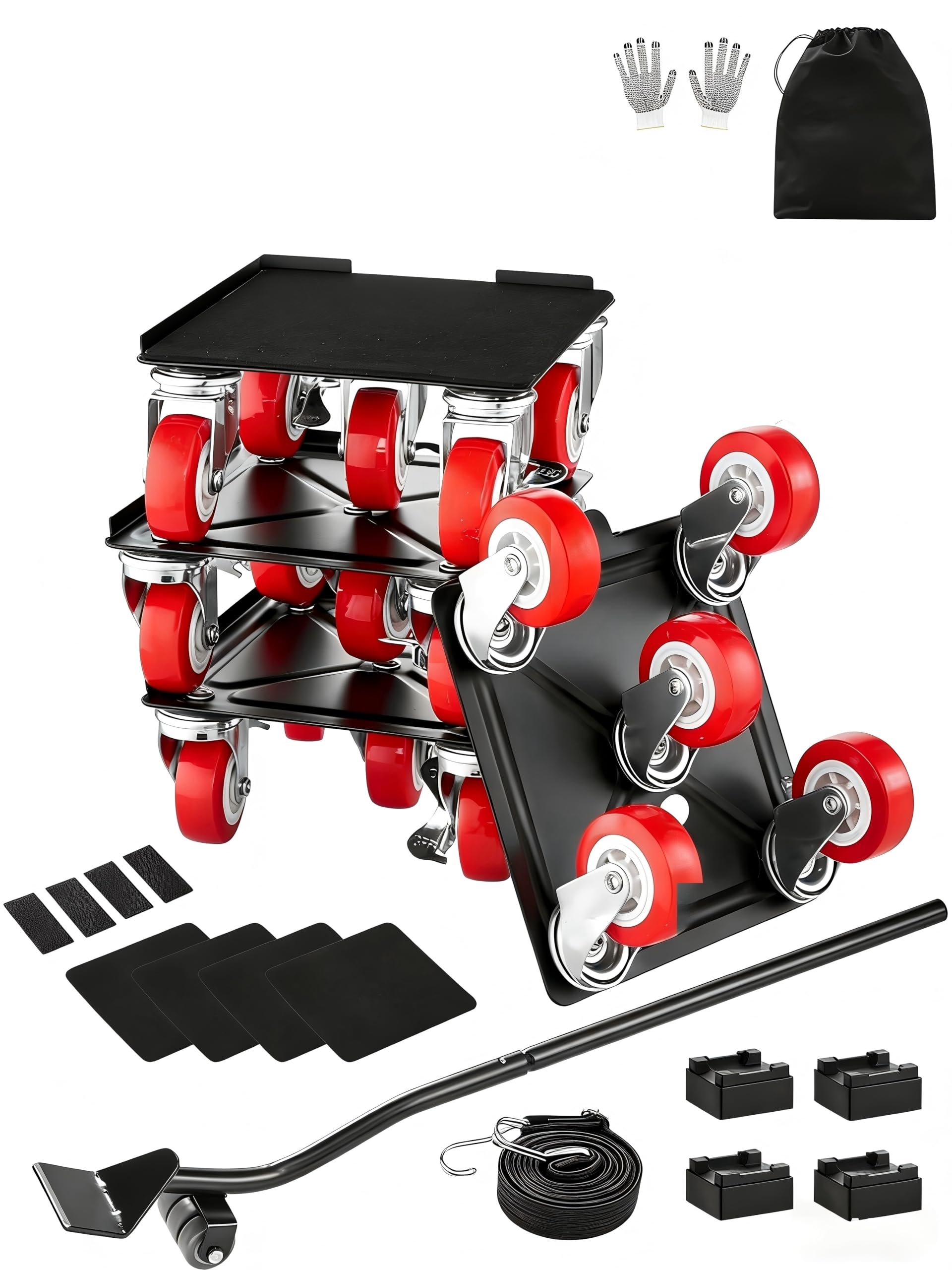 Photo 1 of VEVOR Furniture Dolly, Heavy Duty Furniture Movers with 5 x 360° Rotation Wheels, Carbon Steel Panel, Furniture Lift Slider Tool Set for Appliances, Sofa, Fridge, Washing Machine