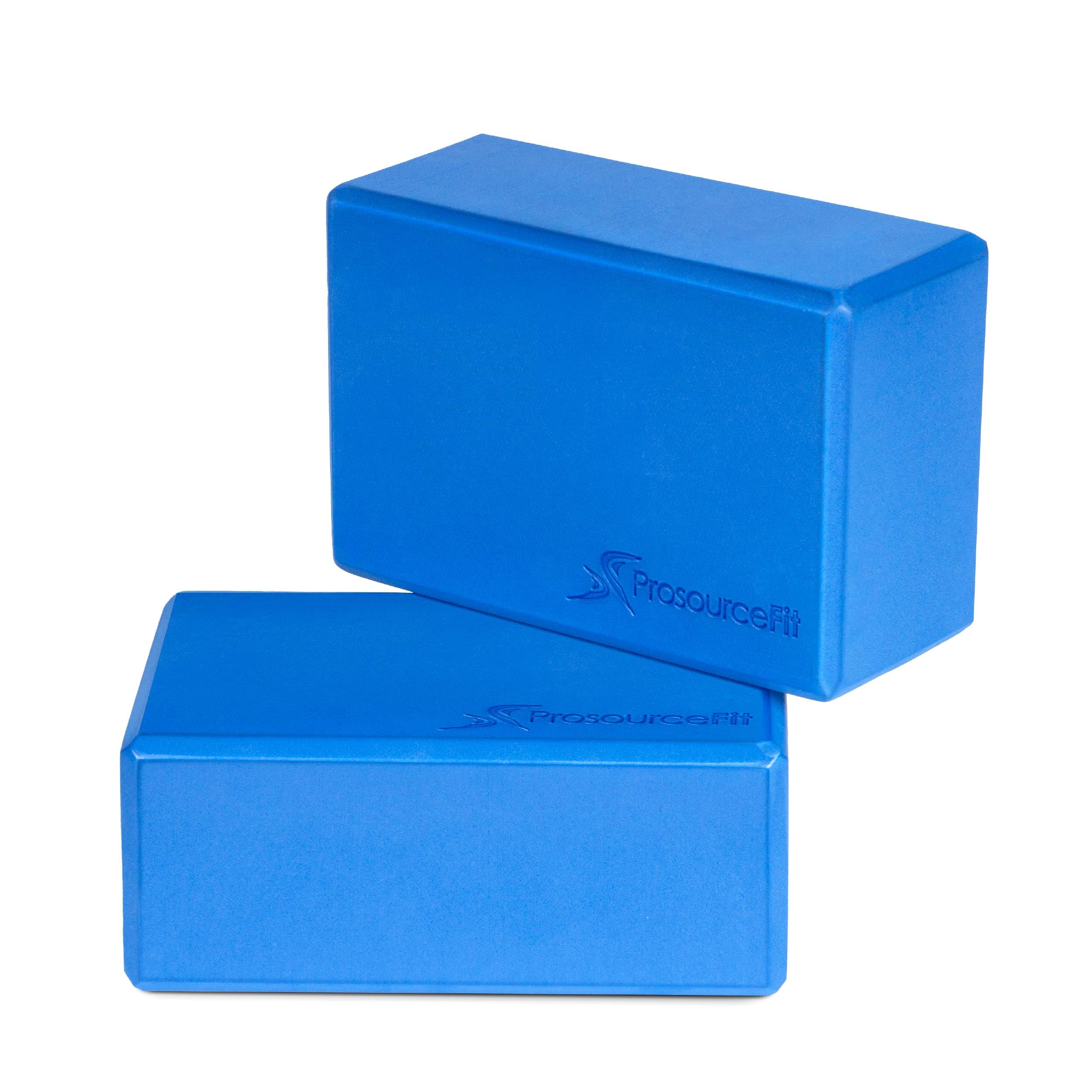 ProsourceFit Foam Yoga Blocks, High Density EVA Yoga Bricks (Set of 2), Aqua