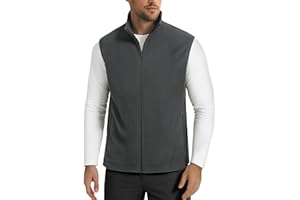 MAGCOMSEN Men's Fleece Vests Zip Up Sleeveless Vest with Pockets Winter Warm Outerwear Jacket for Hiking Golf