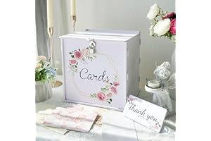 AerWo White Wedding Card Box with Lock, PVC Money Gift Box for Reception, Elegant Card Boxes for Wedding, Money Index for Par